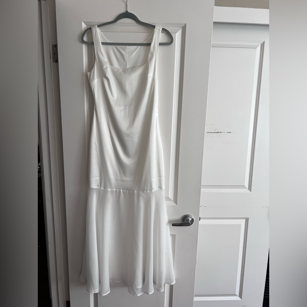 Commense White Maxi Dress with Flowy Skirt
